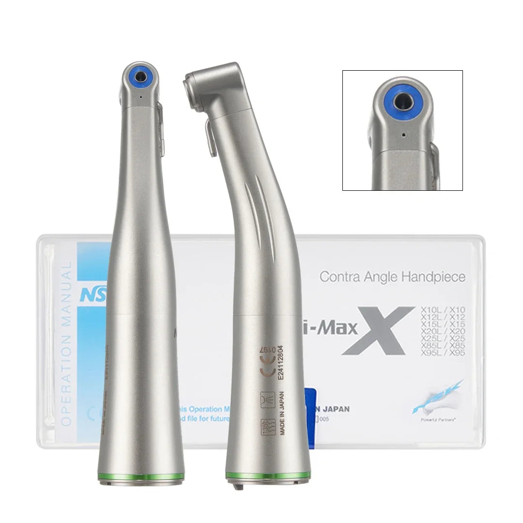 NSK Push Button 1:5 Increase Speed Handpiece Inner Water Spray Red Ring Made in Japan Dental Contra Angle Handpiece Ti Max X95L