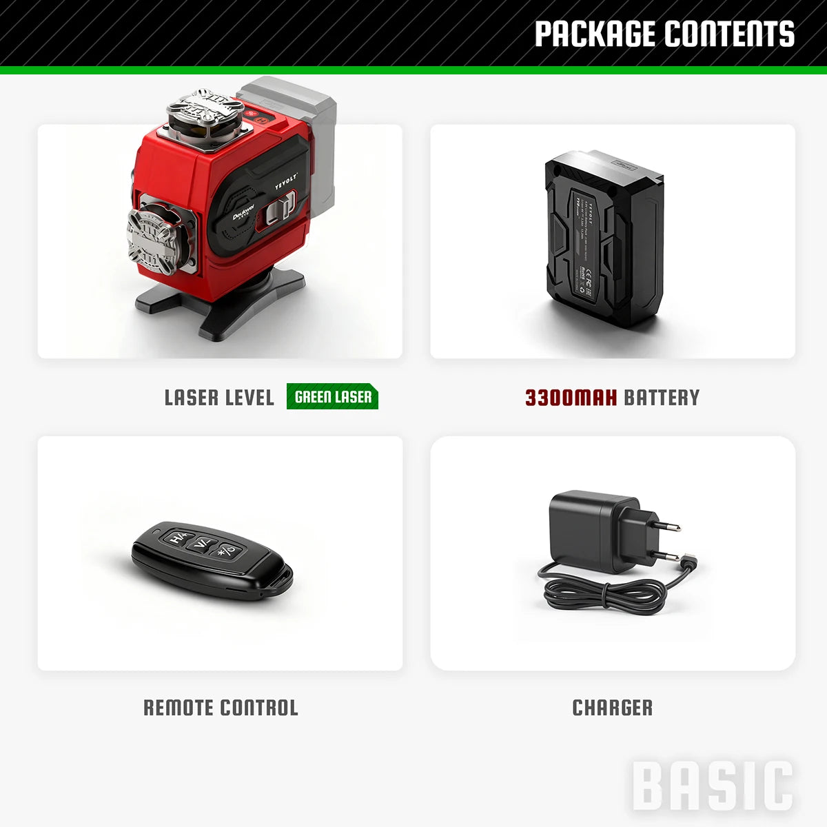 16 Line Laser Level Red/Green Dual Option Touch Control - Super Bright Auto Leveling 360° Rotating Window Anti-Blind Spot Tool