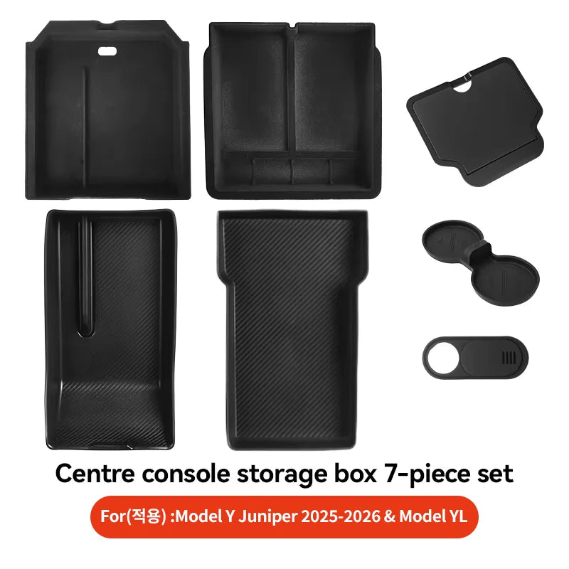 For Tesla Model 3/Y/YL Highland Juniper 2026 Center Armrest Hidden Storage Box Cup Holder Console Organizer Box Accessories
