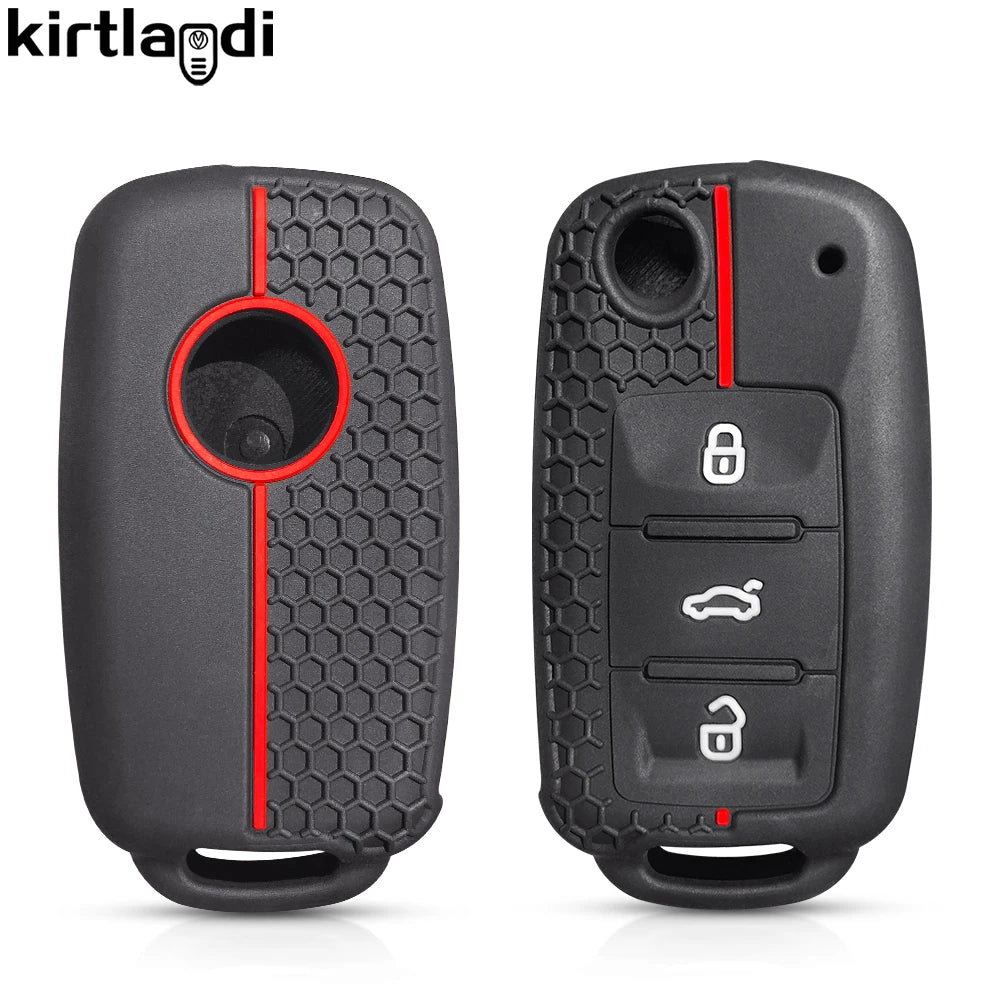 Silicone Case Key Cover Remote Fob Case for Volkswagen VW Bora Polo Jetta Passat B5 Golf 6 Beetle Caddy for Skoda Octavia Ibiza