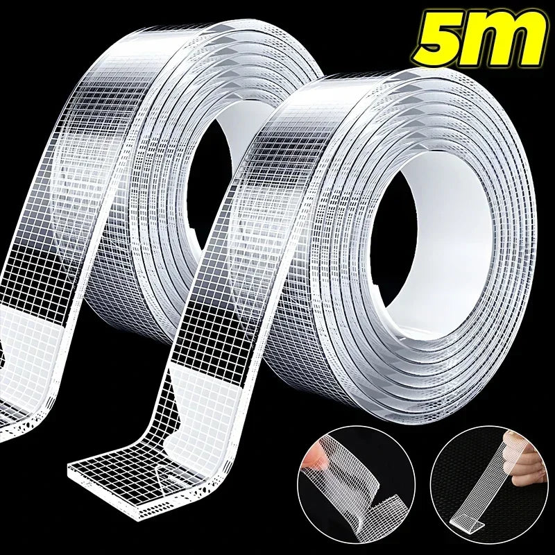 Double-sided Adhesive Nano Tape Strong Mesh Acrylic Transparent Tape Waterproof Wall Fixed Sticker Strip Traceless Stickers Glue