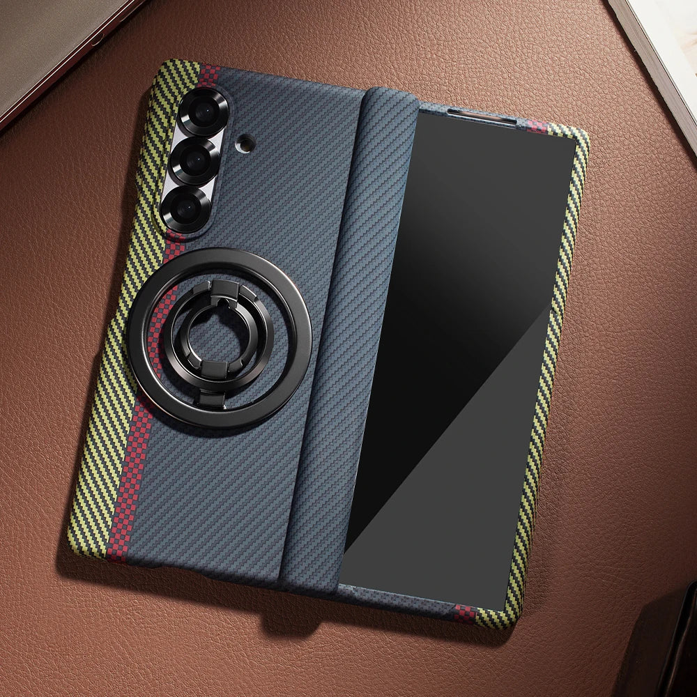 Strong Magnetic Magnet Folding Stand Carbon Fiber Phone Case for Samsung Z Fold 8 Ultra ZFold 7 6 5 4 3 Flip Hinged Back Cover