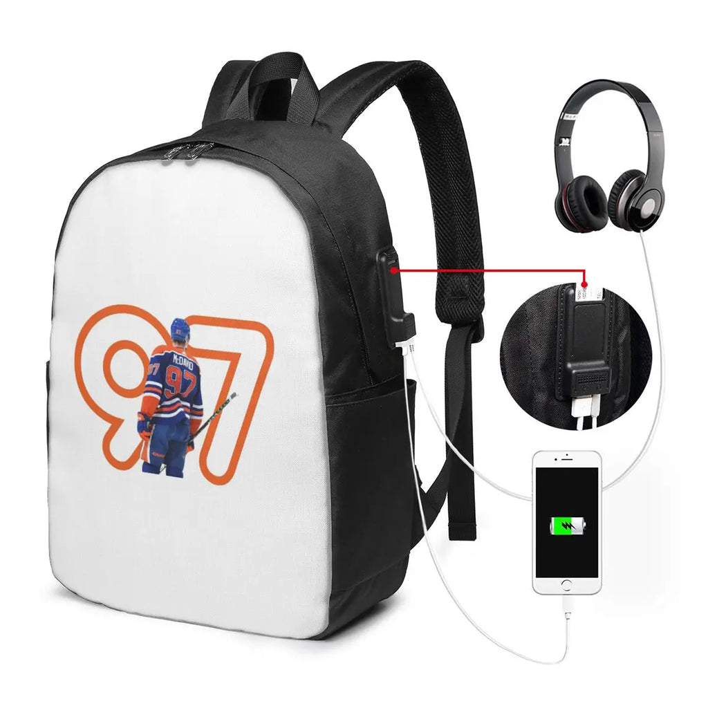 Connor McDavid  For Edmonton Oilers Fans Backpack Travel Notebook Bag Computer College Student School Bag Laptop Shoulder Bags