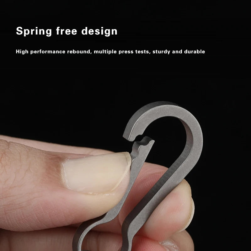 Mini Titanium Alloy Carabiner Keyring Outdoor Camping Hiking Backpack Hook Keyring Horseshoe Hook Keyring Daily Portable Tool