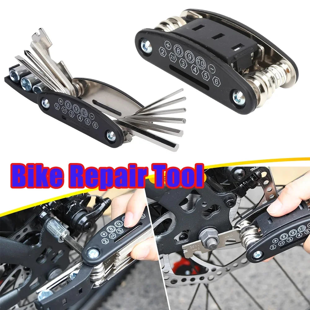 16 in 1 Mountain Bike Portable Socket Multipurpose Wrench Bicycle Multi Tool Screwdriver Motorcycle Bicycle Repair Tools