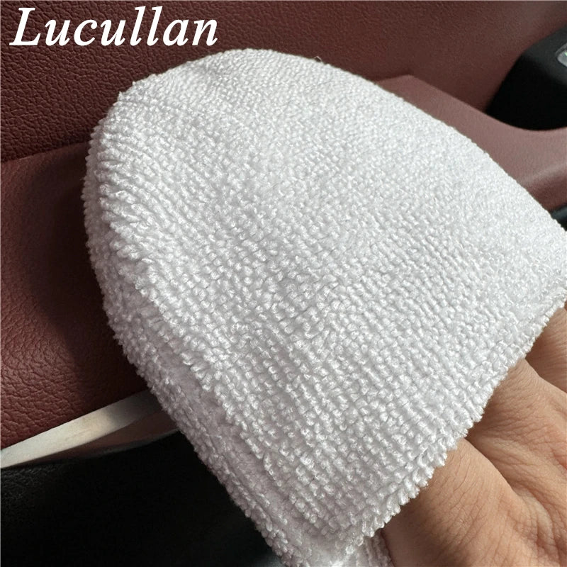 Lucullan White Ceramic Coatings Sponge With Finger Pocket Style Microfiber Applicator Pad