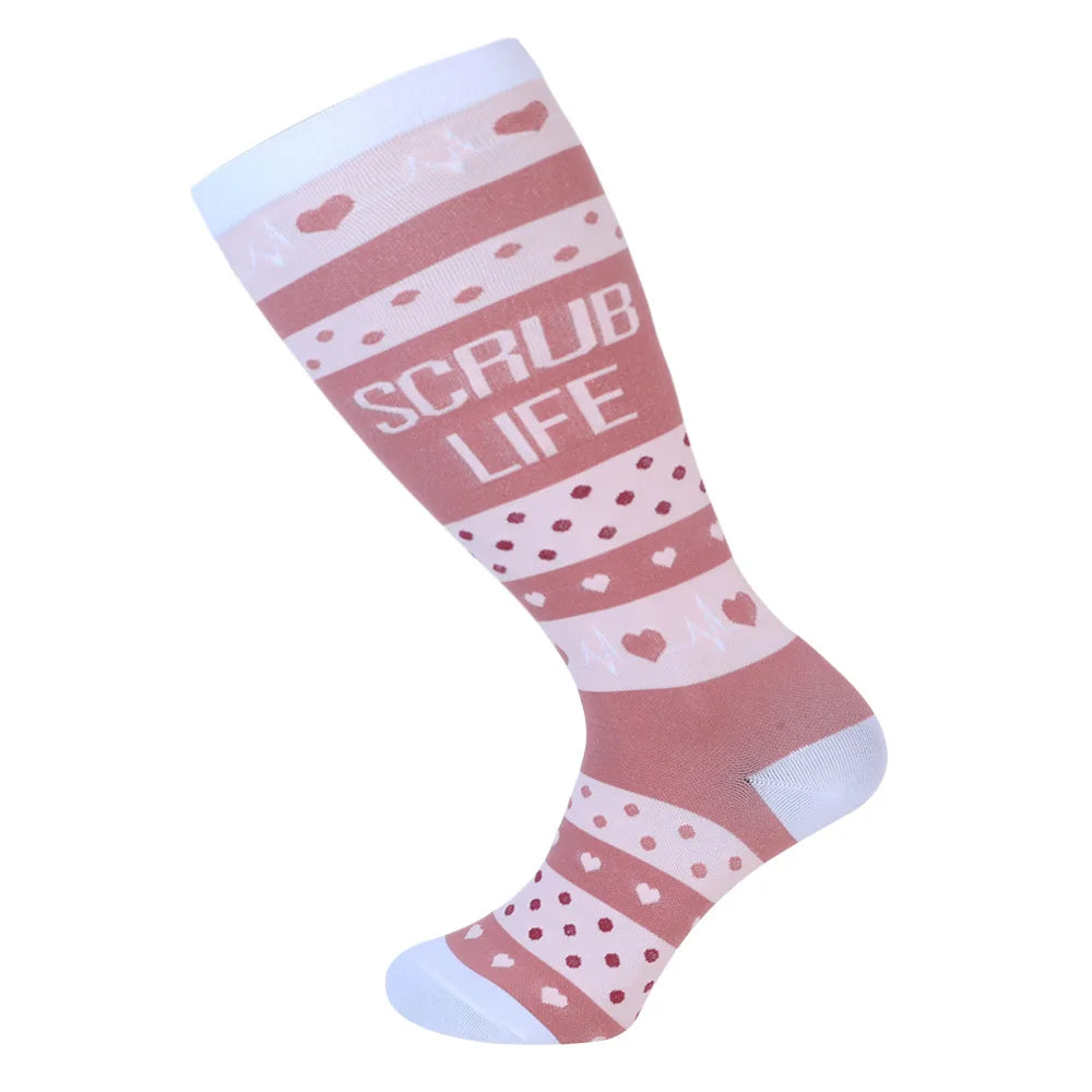 2XL-7XL Plus Size 20-30 mmHg Compression Socks for Women Men Wide Calf Extra Large Knee High Flight Sock for Circulation Support