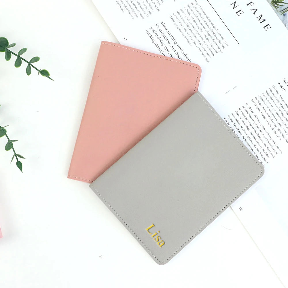 Customized name pu leather passport holder case, passport bag, luggage, travel wallet, travel accessories