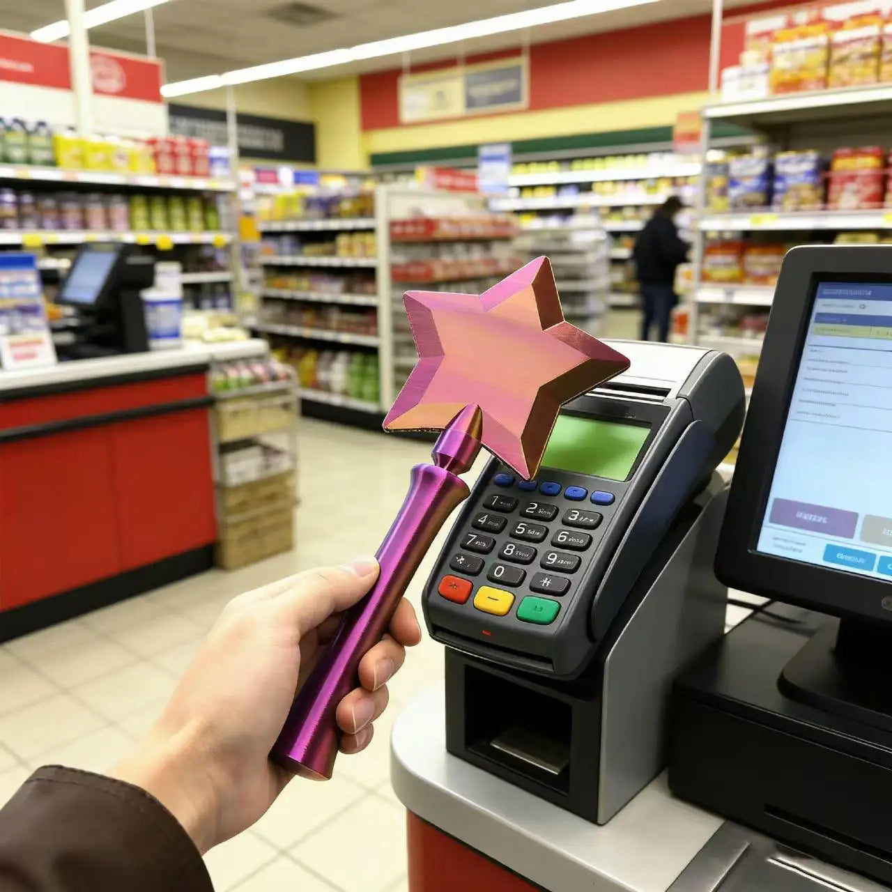 1Set Credit Card Wand, Tap to Pay Wand, Star Wand Tap to Pay, Contactless Payment Card Holder, Tap-To-Pay Credit Card Wand