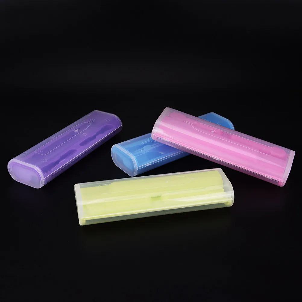 Electric Toothbrush Case Travel Holder Box Compact 21.5x8x4.5cm for 2 Replacement Heads 1 Handle Keeps Brushes Clean Tidy