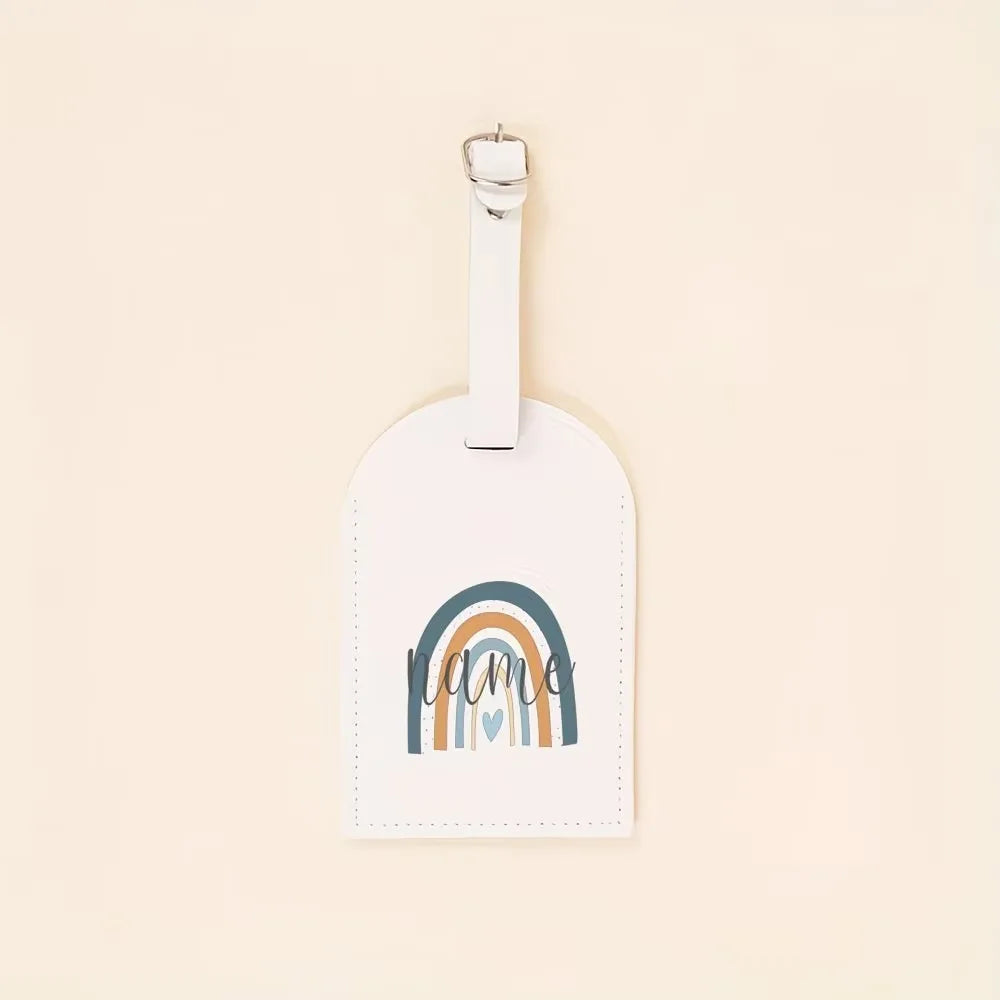 Custom Personalized Rainbow Name Luggage Tags PU Material Suitcase Travel Accessories Bag Tags Birthday Wedding Gifts