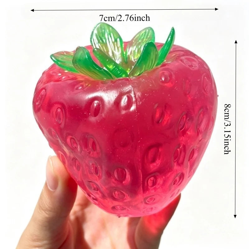 Squishy Coconut Oil Strawberry Stress Ball Toy Creative Strawberry No Rebound Squeeze Fidget Toy ASMR Sensory Stress Relief Toys