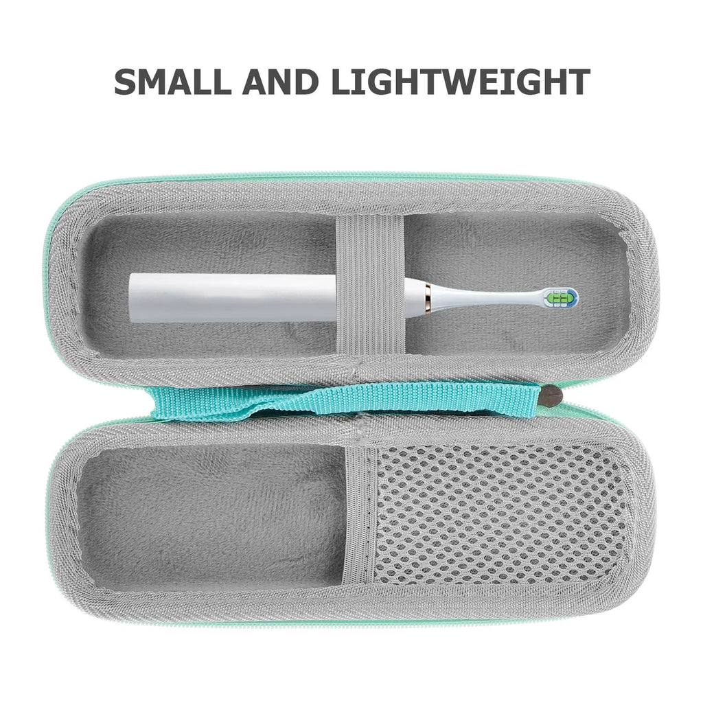 Electric Toothbrush Hard Case Portable Travel Toothbrush Holder Waterproof Shockproof Storage Bag Light Green for Camping Travel