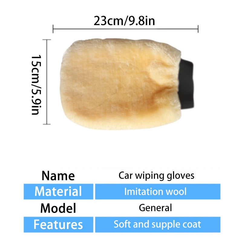 Waterproof Car Wash Microfiber Gloves Soft Thickened Wool Plush Car Cleaning Mitt Double-faced Glove Car Wash Supplies