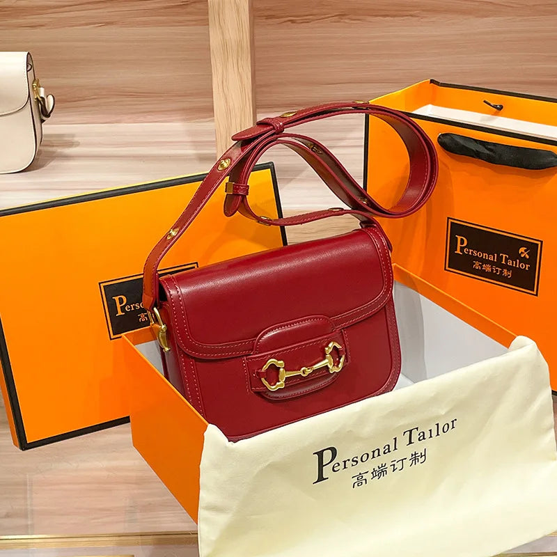 Luxury leather handbag large capacity fashion messenger shoulder bag functionality