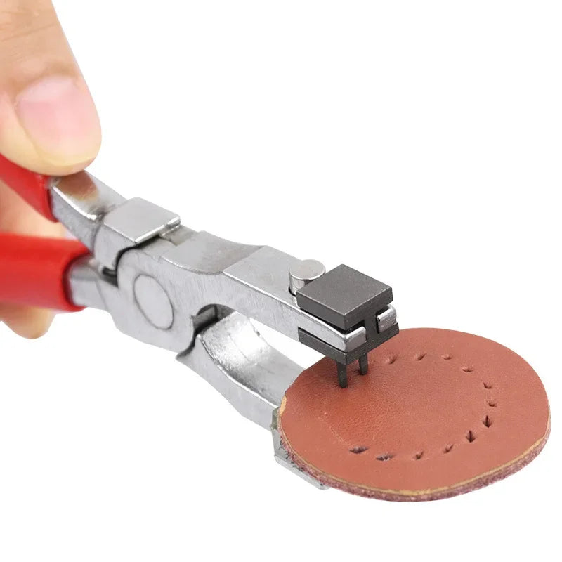 Creative Leather Goods Clamp Tool Craft Punch Handheld Silent Punch Tool Pliers Sewing Stitch Chisel Diamond 4mm Punch
