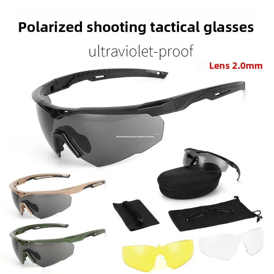 New Style Tactical Goggles CS Airsoft Windproof Shooting Glasses HD 3 Lens Motocross Motorcycle Mountaineering Safe Glasses