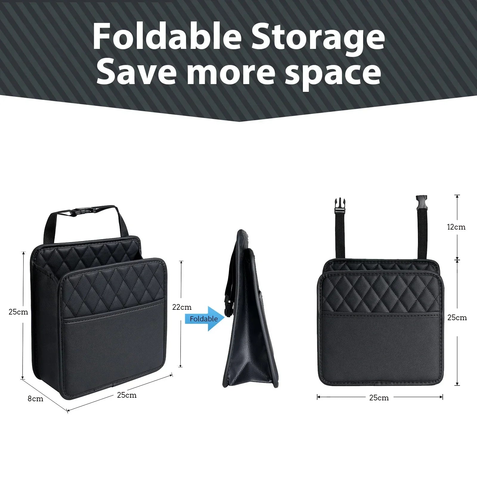kkjoy Multi-functional car seat back storage bag Leather storage bag Garbage bag Storage bag Garbage can storage for most models