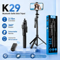 2M Extendable Bluetooth Selfie Stick Tripod, K29 Universal Phone Holder with Remote Control, Stable Handle for Vlog Live Streami