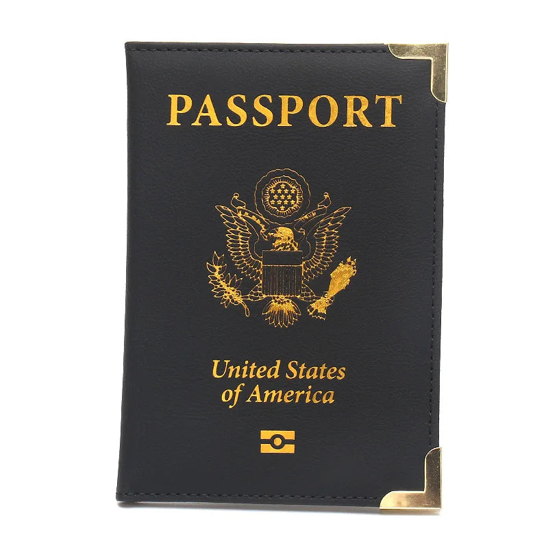 US Passport Cover Soft Leather Travel Document Passport Protection Card Cover Clip for Women Men,Couple Trip