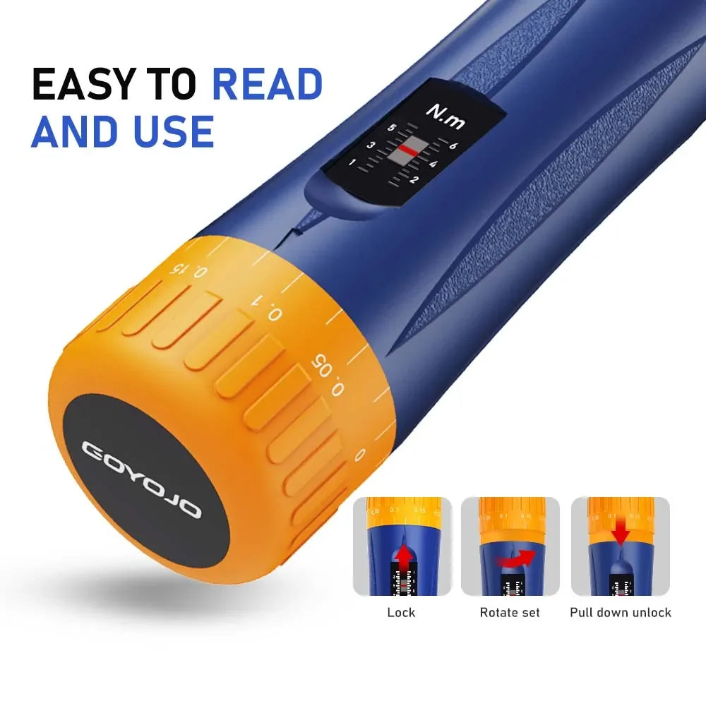 Preset Torque Screwdriver 1-6 Nm 1/4'' Drive Precision Adjustable Torque Wrench Set for Maintenance Tool Bike Repairing Mounting