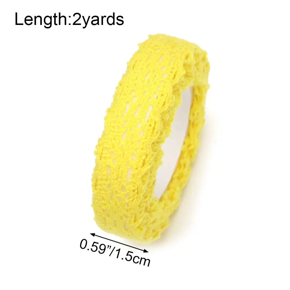 2Yards/pc Wedding Decor DIY Craft Self-adhesive Lace Fabric Trim Trimming Ribbon Cloth Tape Lace Tapes Sticker