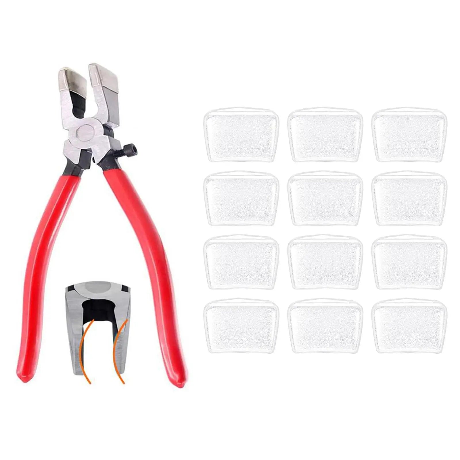 12Pcs Rubber Tips Replaceable Professional Jaws Protective for Key Fob Plier Nippers Grozing Pliers Glass Breaking Pliers