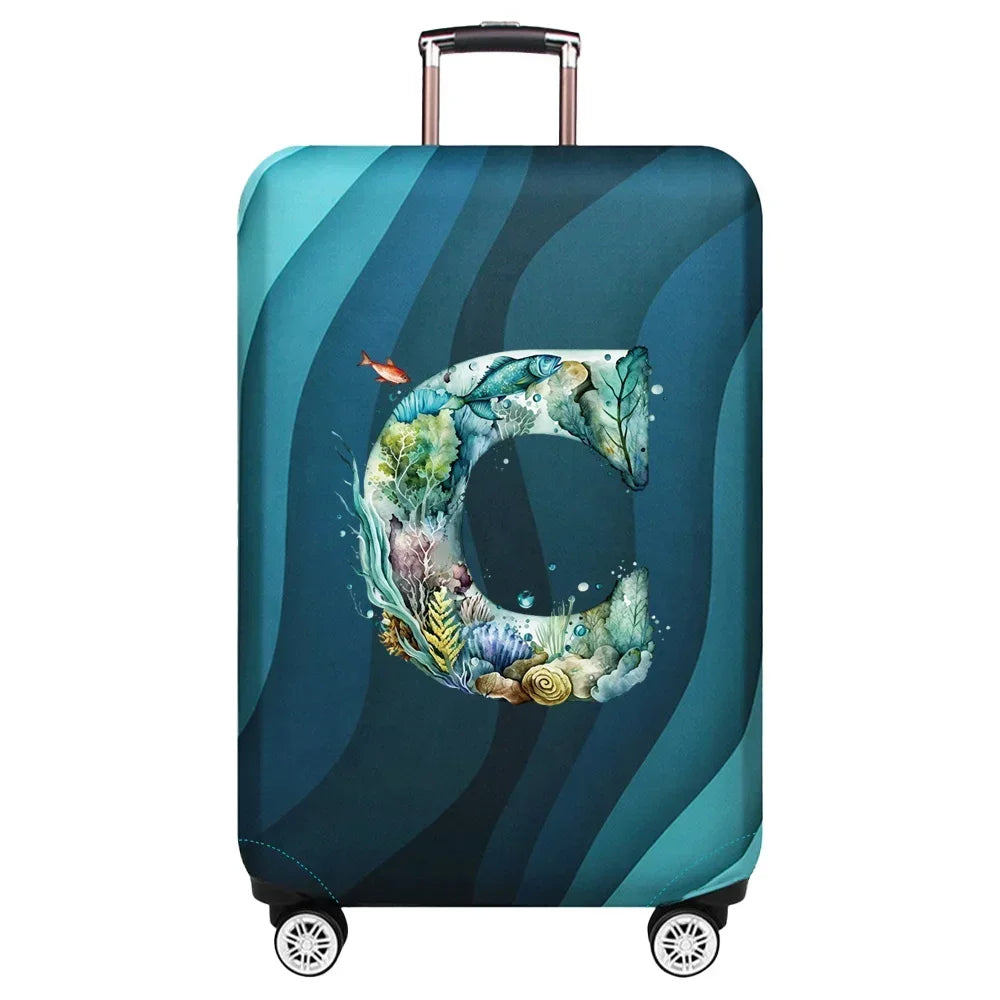 Elastic Fish Letter Series Luggage Protective Cover Suitable for 18-32 Inch Bag Suitcase Covers Trolley Cover Travel Accessories