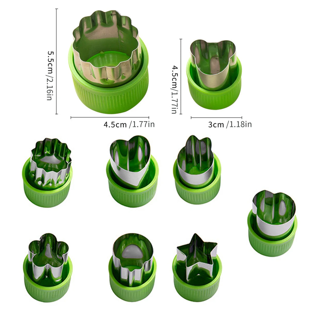 9PCS Stainless steel vegetable fruit flower cutter full hand protection butterfly face mold printing mold cake biscuit mold