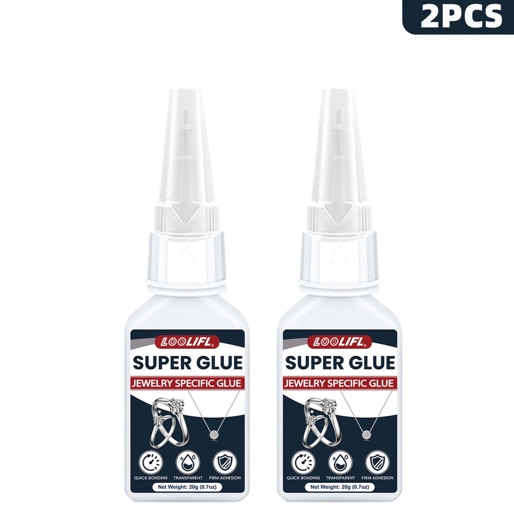 LOOLIFL 20g Jewelry Super Glue - Clear Strong Adhesive for Rings, Necklaces, Earrings & DIY Crafts, Quick Bonding Repair 1-5pcs