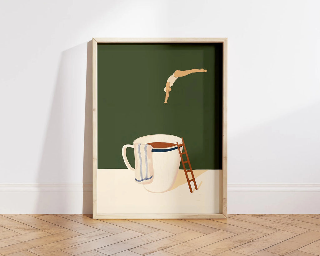Coffee Diver Canvas Prints Kitchen Good Morning Coffee Wall Art Posters for Modern Living Room Home Decor Coffee Lovers Gifts
