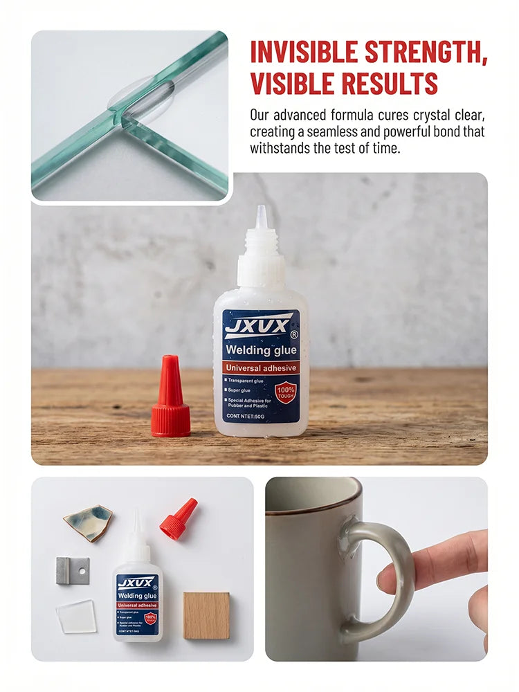 50g Oil Based Welding Grade Super Glue Fast Forming Fine Tip Design Accurate Dispensing No Spill Waterproof Shockproof High & Low Temp Resistant Industrial Adhesive Eu Stock