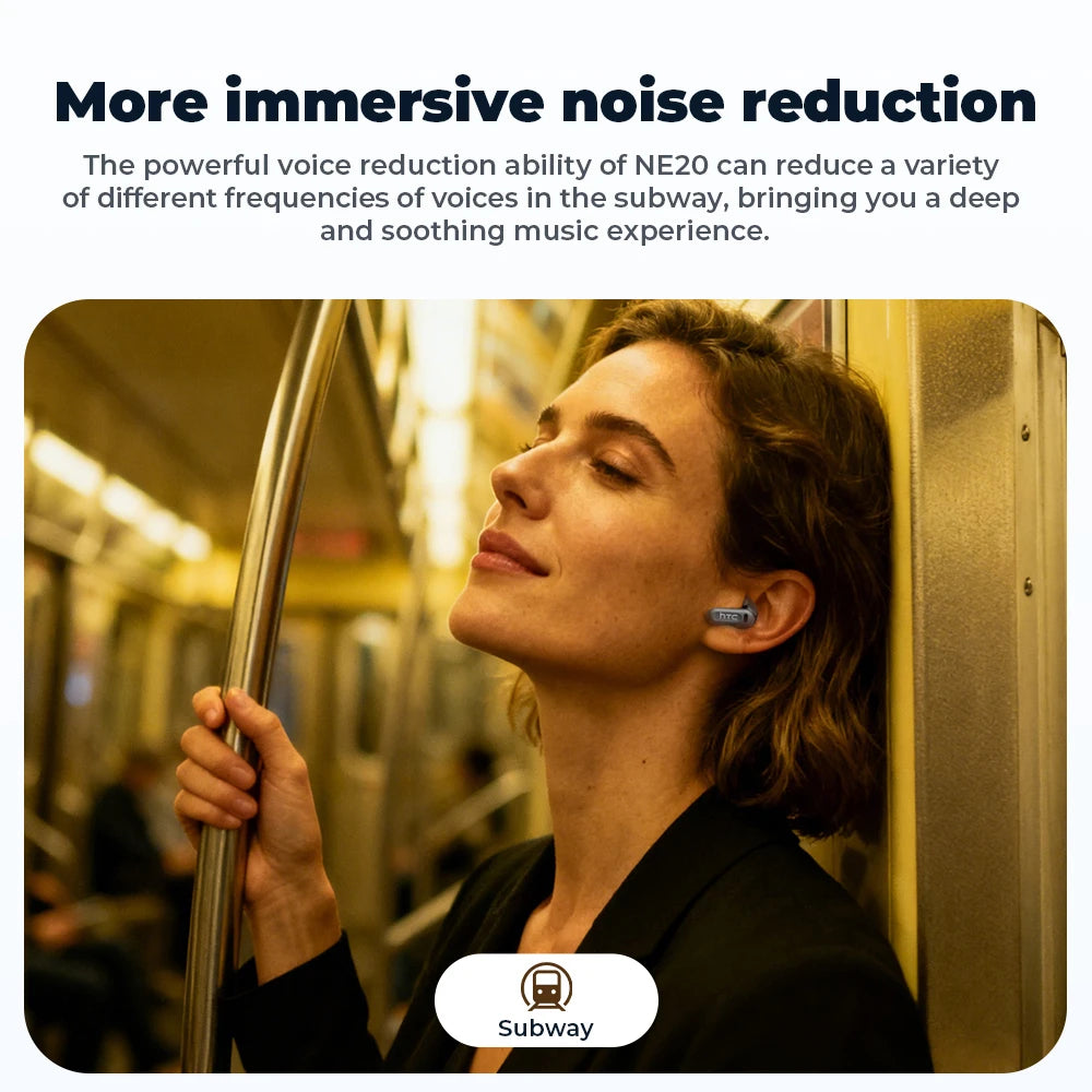 HTC NE20 Wireless Bluetooth Earphones Real Time Translation Earbuds HiFi Sound Noice Reduction Low Latency Sports In-Ear Headset