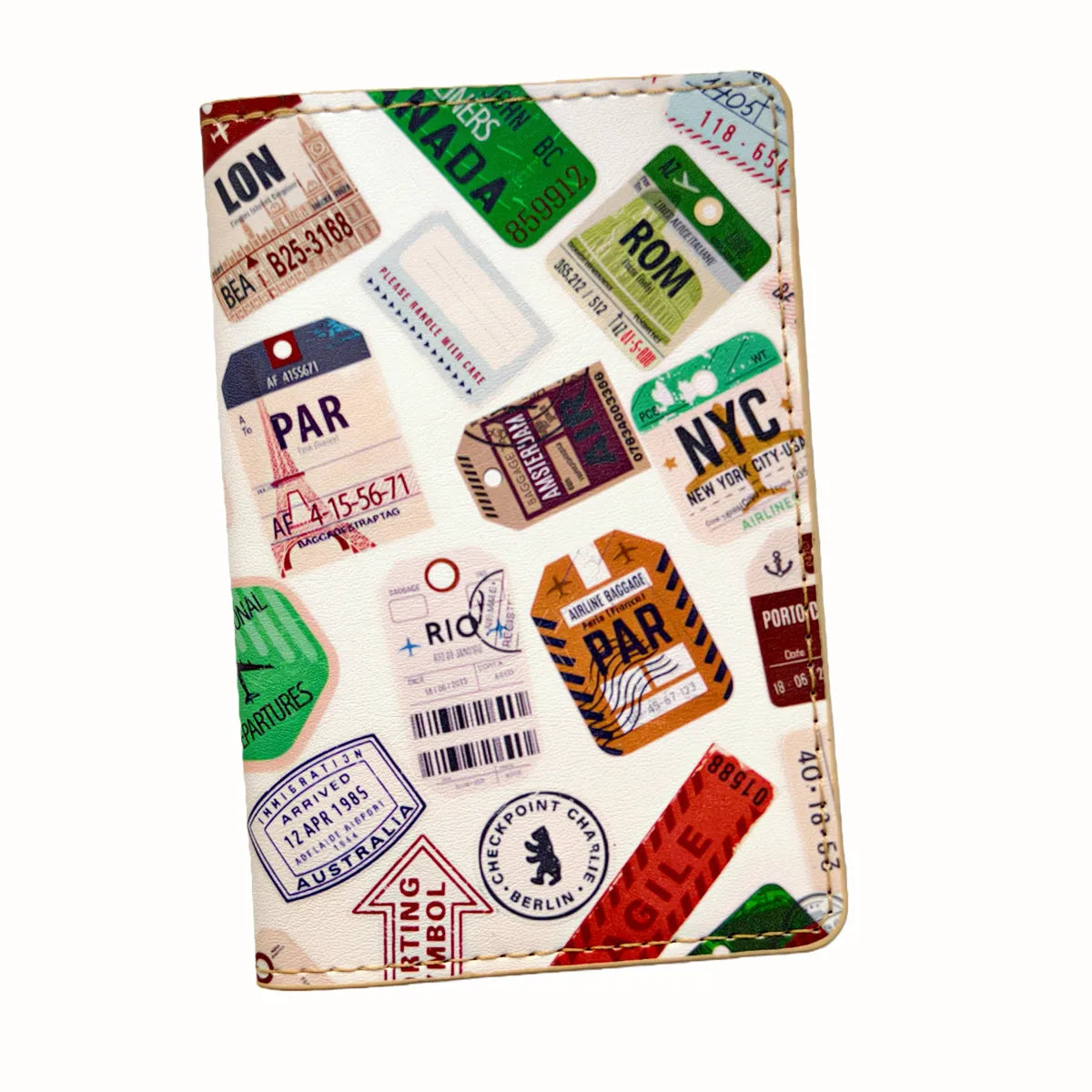 Hand-drawn illustration PU Leather Passport Cover Case Card Holder Lightweight Travel Accessories Wallet Gift For Lovers