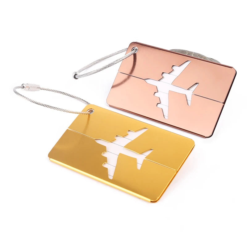 New Fashion Luggage Tags Aluminium Alloy Women Men Travel Luggage Suitcase Straps Baggage Name Label Holder Travel Accessories