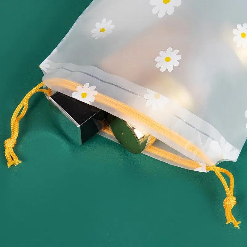10Pcs Transparent Waterproof Travel Cosmetic Bag Towel Socks Plastic Drawstring Storage Bag Bathroom Transparent Beach Bag