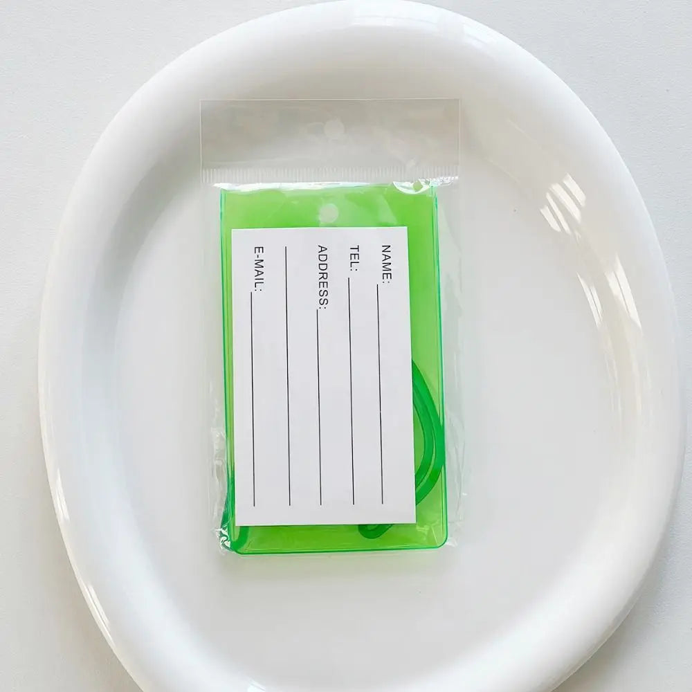 Soft Fluorescent Luggage Tag PVC Boarding Pass Information Card Address Label Colorful Airplane Suitcase Tag Holiday