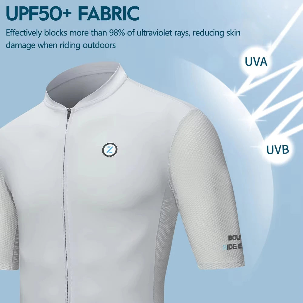 ZRSE Men's Short Sleeve Jersey & Padded Bib Shorts Set Quick Dry Breathable Lean Lightweight for Road Bike MTB Gym Sports