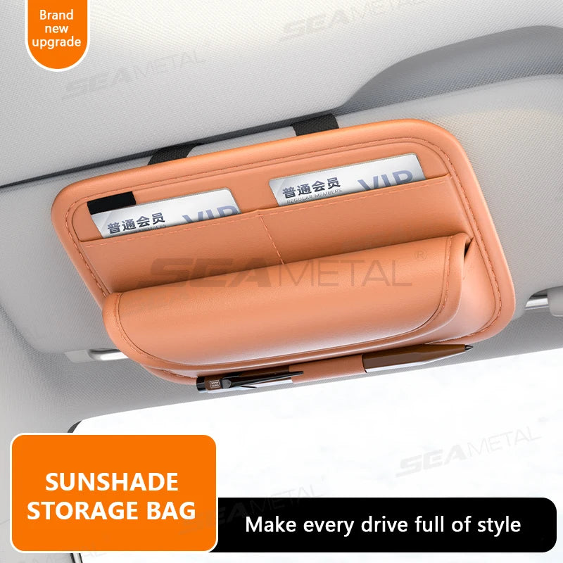 BLALION Car Sun Visor Glasses Case Premium PU Auto Sun Visor Card Organizer Wear-resistant Eyewear Protection Box Scratch-Free
