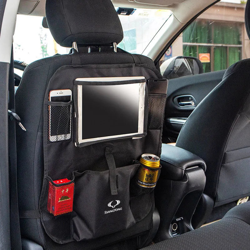 Car Back Multi Pocket Storage Bag for Ssangyong Actyon Rexton Korando Rodius Kyron Tivoli Musso XLV Stavic Turismo Accessories