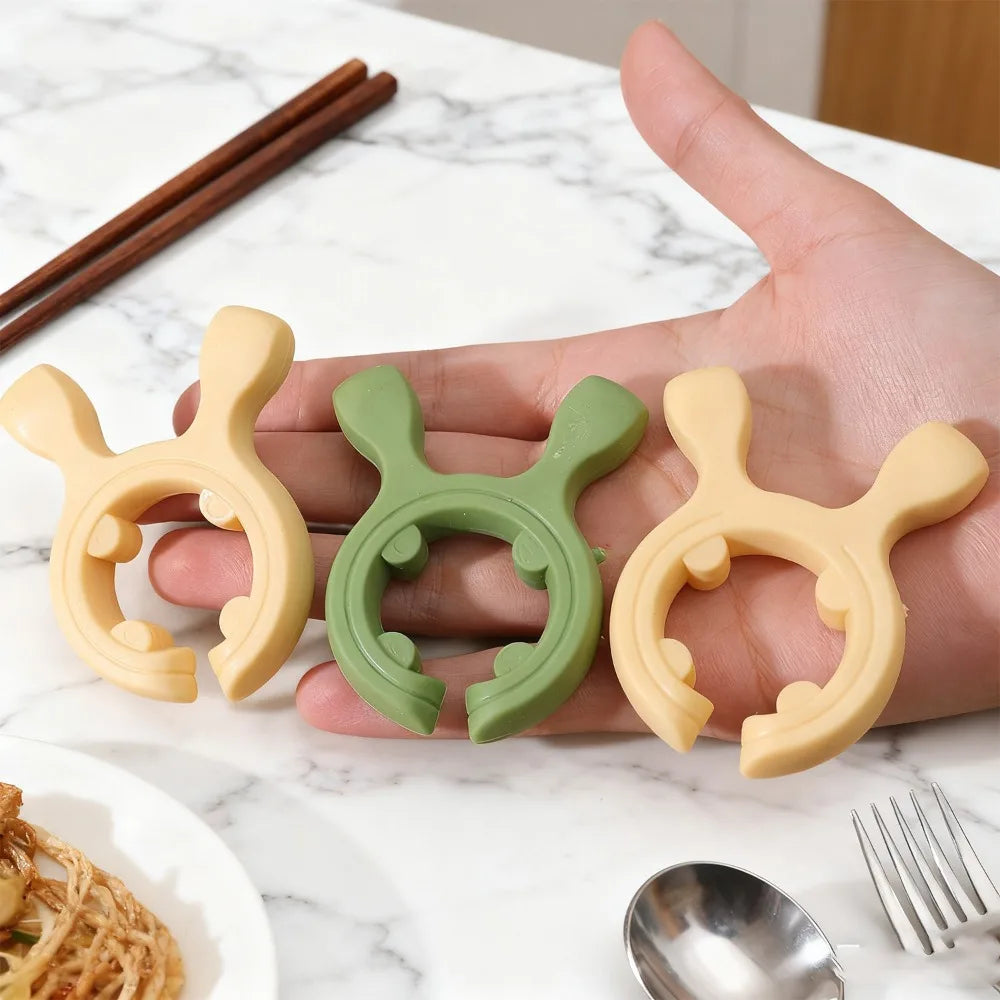 Silicone Deer Ear Spatula Rack Universal Anti-scalding Spoon Holder Heat-resistant Shovel Clip Overflow Pot Clips Kitchen Gadget