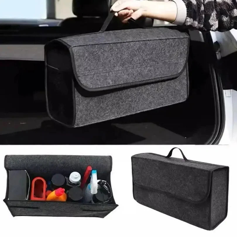 Large Anti Slip Car&Yacht Soft Felt Organizer Box Car Trunk Universal Sorting Bag Car Trunk Soft Felt Storage Box Accessories
