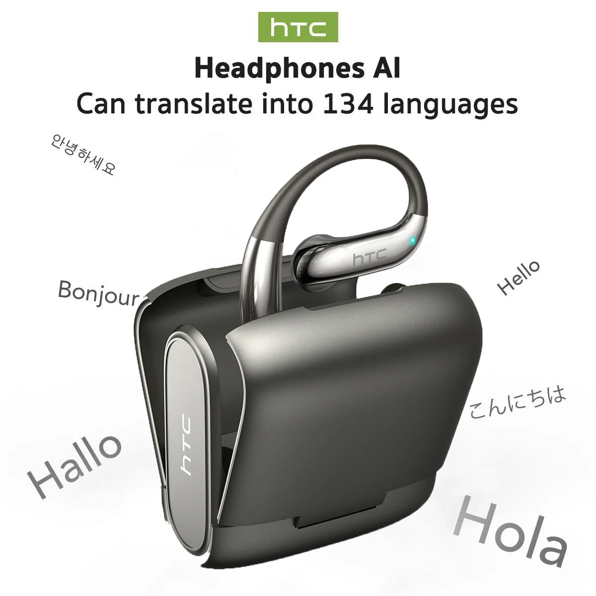 Auriculares Traductor DeIdioma 2026 HTC NE23 AI OWS Translator Earbuds Real-Time Translation Dual Noise Reduction Call IP55