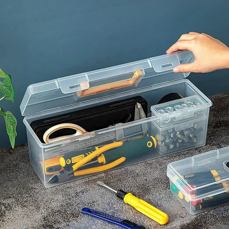 Thickened Portable Transparent Plastic Tool Storage Box