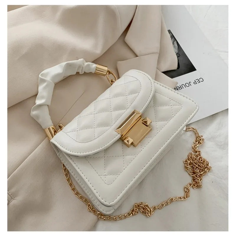 Internet Celebrity Popular Women's Small Square Bag, Classic and Simple Chain Bag, Commuting Hand-Held Crossbody Bag