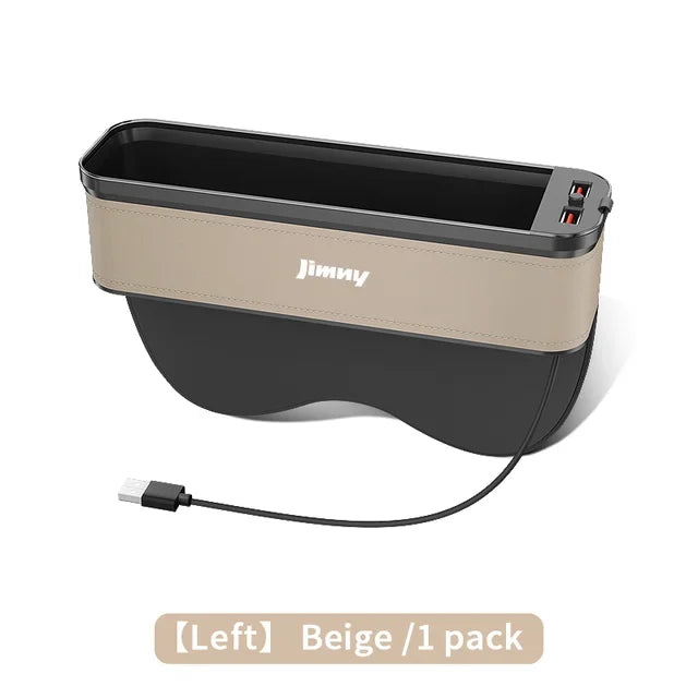 Car Interior LED 7-Color Atmosphere Light Sewn Chair Storage Box  For Suzuki Jimny Auto Universal USB Storage Box Accessories