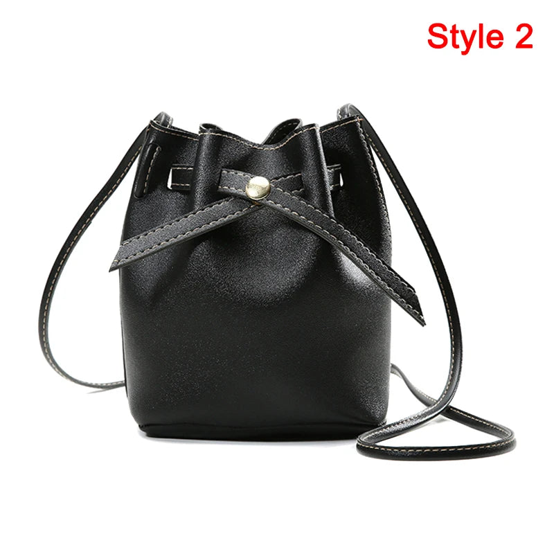 Hand Bag Ladies Women's Crossbody Bags Large Capacity PU Leather Bucket Bag Portable Cross Body Bucket Bag Single Shoulder Bag