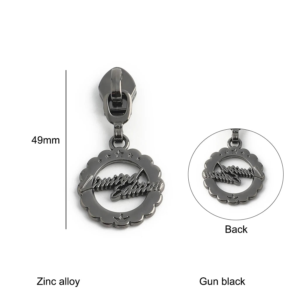 10/30/100PCS 5# Dandelion,Fern Leaf Shape Limited Letter Embossed Zipper Puller Sliders For Handbag Backpack Garment Accessories