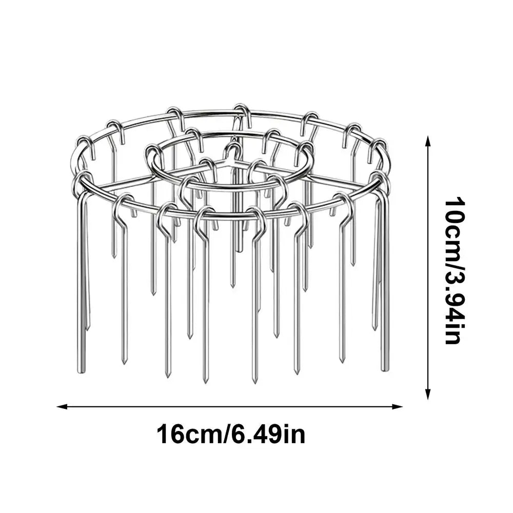Portable Stainless Steel Air Fryer Grill Round with Grilled Skewers Hanging Skewers Rack Barbecue Grill for Home Kitchen Outdoor