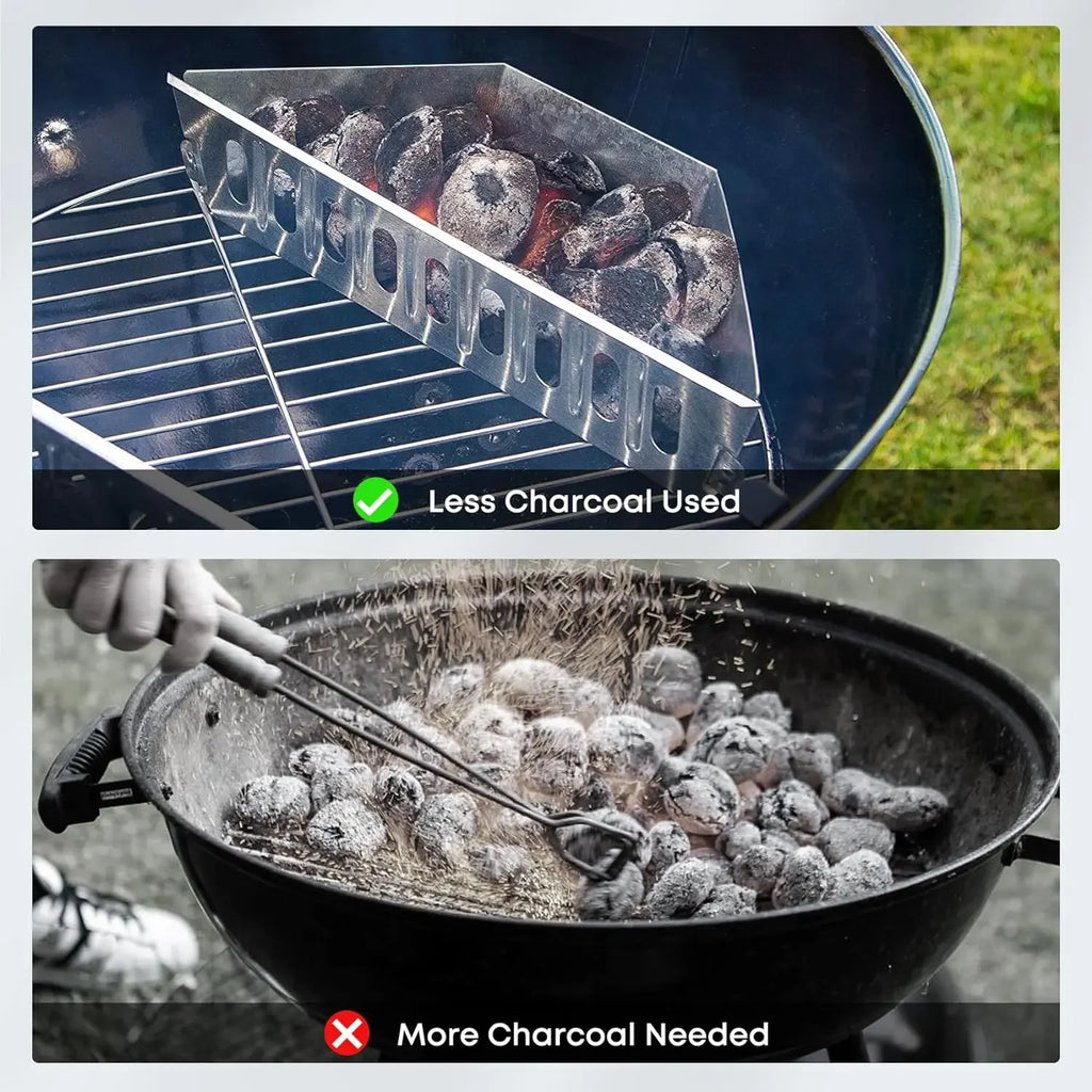 Charcoal Baskets for Weber Grill BBQ Fuel Holder Contoured - Durable Sturdy - Perfect for Barbecue Cooking Grilling Outdoor